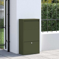 Boîte à colis vert olive 44x22x82 cm en métal 