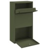 Boîte à colis vert olive 44x22x82 cm en métal 