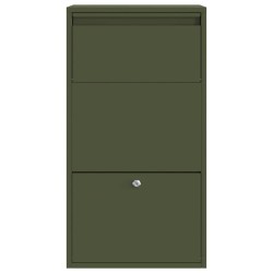 Boîte à colis vert olive 44x22x82 cm en métal 