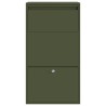 Boîte à colis vert olive 44x22x82 cm en métal 