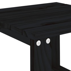 Table d'appoint de jardin noir 40x38x28,5 cm bois massif de pin 