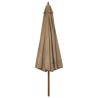 Parasol d'extérieur avec mât en bois 330 cm Taupe 