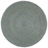 Tapis fait à la main Jute Rond 180 cm Vert olive 