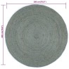 Tapis fait à la main Jute Rond 180 cm Vert olive 