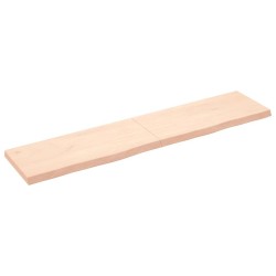 Comptoir de salle de bain 180x40x(2-6)cm bois massif non traité 