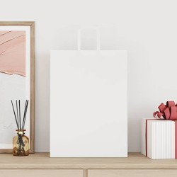 Sacs en papier 50 pcs avec poignées blanc 32x17x44 cm 