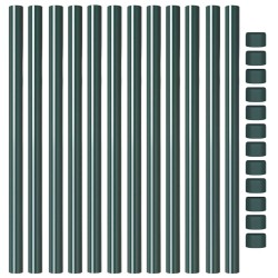 Poteaux de clôture 12 pcs Vert 50 cm Acier peint par poudre 