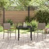 Chaises de jardin empilables , set de 2 en poly rattan gris. 