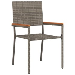 Chaises de jardin empilables , set de 2 en poly rattan gris. 