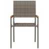 Chaises de jardin empilables , set de 2 en poly rattan gris. 