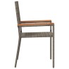 Chaises de jardin empilables , set de 2 en poly rattan gris. 