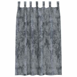 2 rideaux en velours avec œillets gris argenté, 175 x 140 cm 