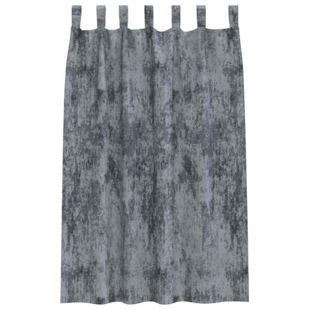2 rideaux en velours avec œillets gris argenté, 175 x 140 cm 