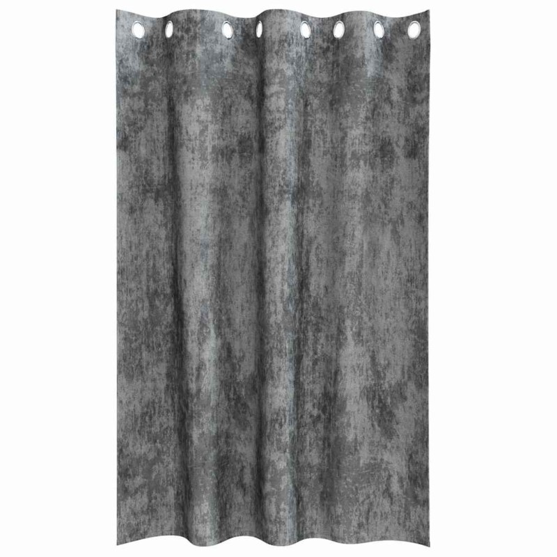 Set de 2 rideaux en velours avec œillets gris 175x140 cm 