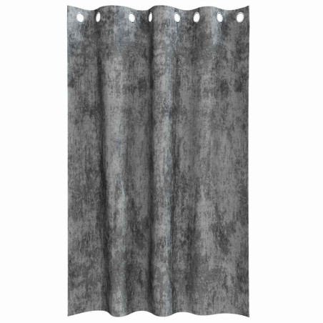Set de 2 rideaux en velours avec œillets gris 175x140 cm 