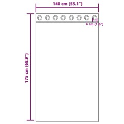 Set de 2 rideaux en velours avec œillets gris 175x140 cm 