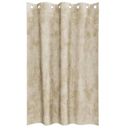 Rideaux en velours 2 pièces avec œillets crème, 175x140 cm 
