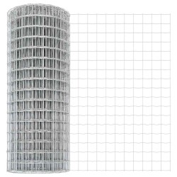 Clôture Euro avec 7 poteaux à embout de 1,4 x 10 m en acier galvanisé 