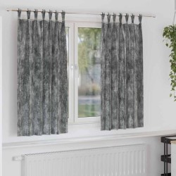 Ensemble de 2 rideaux en velours avec œillets gris 175x140 cm 