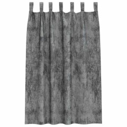 Ensemble de 2 rideaux en velours avec œillets gris 175x140 cm 
