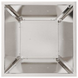 Jardinière sur pilier avec bol de 35x35x73 cm en acier inoxydable. 