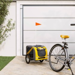 Remorque de vélo pour animaux de compagnie jaune et gris 