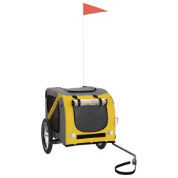 Remorque de vélo pour animaux de compagnie jaune et gris 