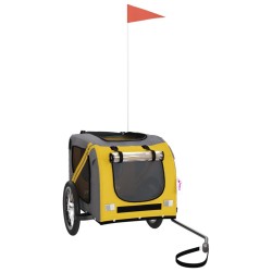 Remorque de vélo pour animaux de compagnie jaune et gris 