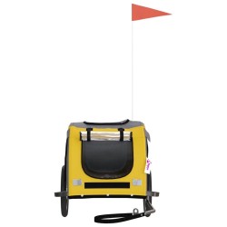 Remorque de vélo pour animaux de compagnie jaune et gris 