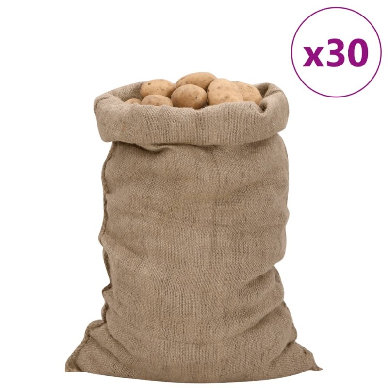 Sacs en jute 30 pcs 60x105 cm 100 % jute 340 g/m² 