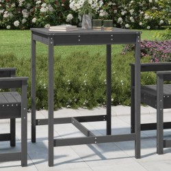 Table de jardin gris 82,5x82,5x110 cm bois massif de pin 