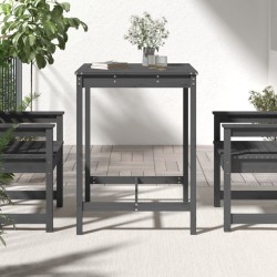 Table de jardin gris 82,5x82,5x110 cm bois massif de pin 