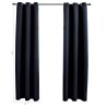 Rideaux occultants avec anneaux 2 pièces Noir 97x213 cm Tissu 
