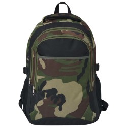 Sac à dos d'école 40 L noir et camouflage 