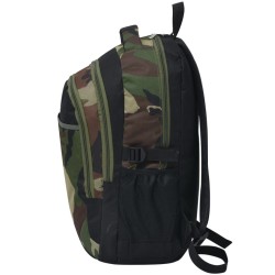 Sac à dos d'école 40 L noir et camouflage 