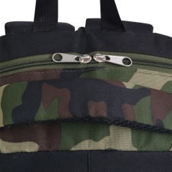 Sac à dos d'école 40 L noir et camouflage 