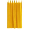 Rideaux occultants avec boucles suspendues 2 pcs Jaune moutarde Velours 