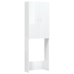 Meuble pour machine à laver Blanc brillant 64x25,5x190 cm 