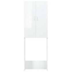 Meuble pour machine à laver Blanc brillant 64x25,5x190 cm 