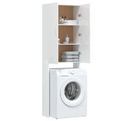 Meuble pour machine à laver Blanc brillant 64x25,5x190 cm 