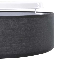 Plafonnier Noir Ø 30 cm en Tissu E27 