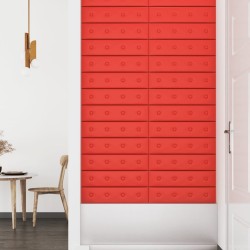 Panneaux muraux 12 pcs Rouge 60x15 cm Similicuir 1,08 m² 