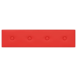 Panneaux muraux 12 pcs Rouge 60x15 cm Similicuir 1,08 m² 