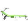 Set de 2 Chaises Longues Pliantes avec Auvent Vert en Tissu Oxford 600D 