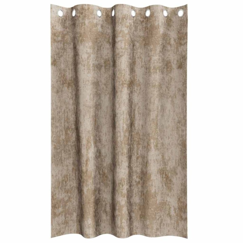 Ensemble de 2 rideaux en velours avec œillets champagne, 175 x 140 cm 