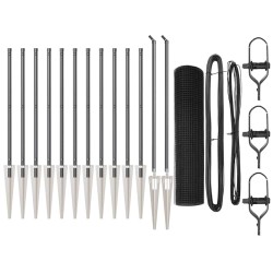 Set de Poteaux de Clôture Lot de 2 Gris, Noir Acier, PVC 