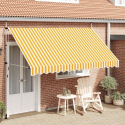 Auvent rétractable manuel 350 cm Rayures oranges et blanches 