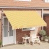 Auvent rétractable manuel 350 cm Rayures oranges et blanches 