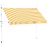 Auvent rétractable manuel 350 cm Rayures oranges et blanches 