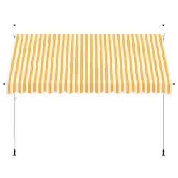 Auvent rétractable manuel 350 cm Rayures oranges et blanches 